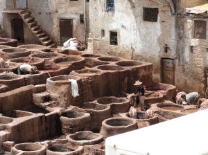 men working in the tanneries