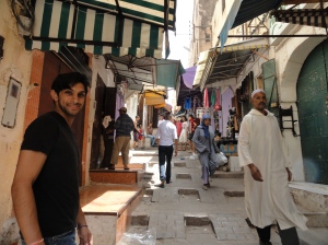 walking through the streets in the medina