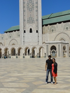 Us at Mosque of Hassan II